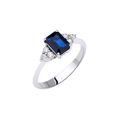 Luxusní prsten se safírem a brilianty
