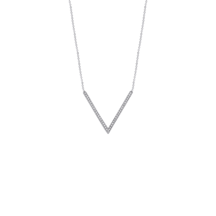 Minimalistický náhrdelník ve tvaru V zdobený jemnými brilianty