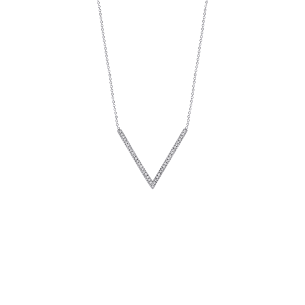 Minimalistický náhrdelník ve tvaru V zdobený jemnými brilianty