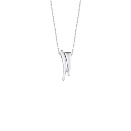 Minimalistický náhrdelník zdobený jemným briliantem