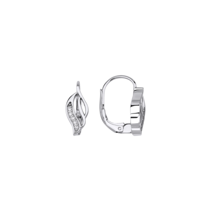 Náušnice s brilianty ve tvaru listu