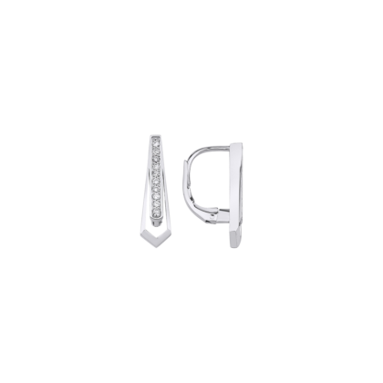 Minimalistické náušnice s brilianty ve tvaru kravaty