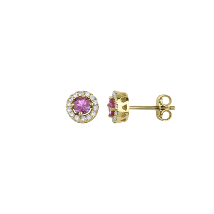 Decentní náušnice se safírem a jemnými brilianty