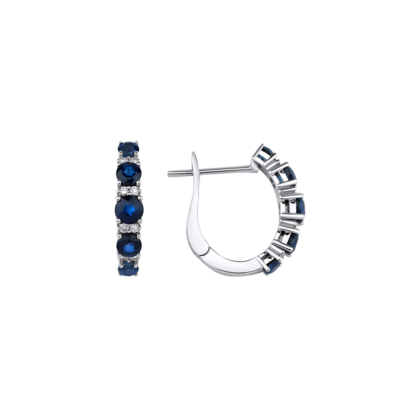 Nadčasové náušnice zdobené modrými safíry