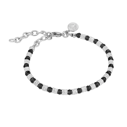 Náramek s ocelovým polotovarem a Swarovski round 4 mm black