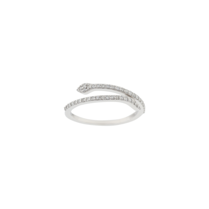 Originální prsten ve tvaru hada zdobený jemnými brilianty