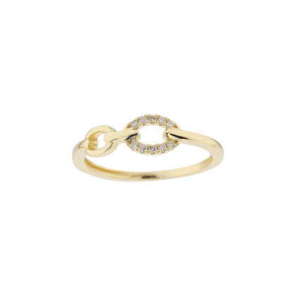 Nadčasový prsten řetězového vzoru zdobený brilianty