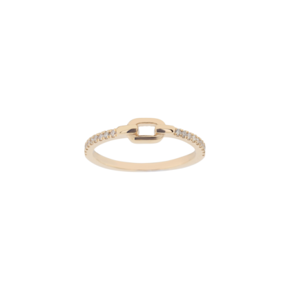 Nadčasový prsten vzoru anker zdobený jemnými brilianty