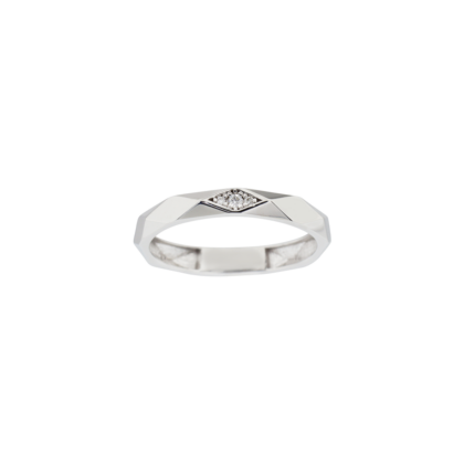 Originální prsten z hladkých futuristických plošek s brilianty