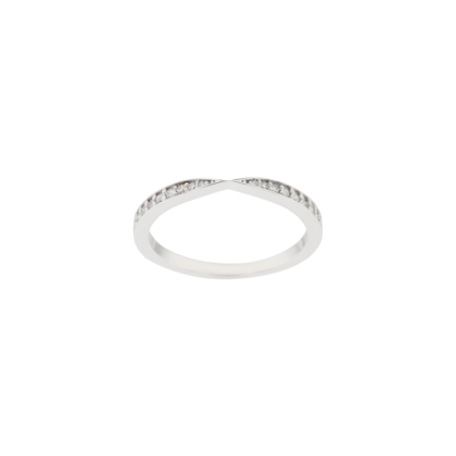 Elegantní prsten se zúženou šínou uprostřed zdobený brilianty