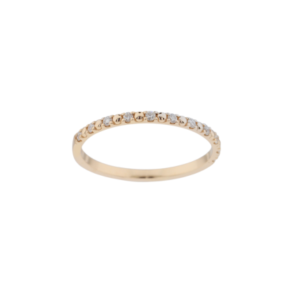 Decentní prsten zdobený jemnými vsazenými brilianty