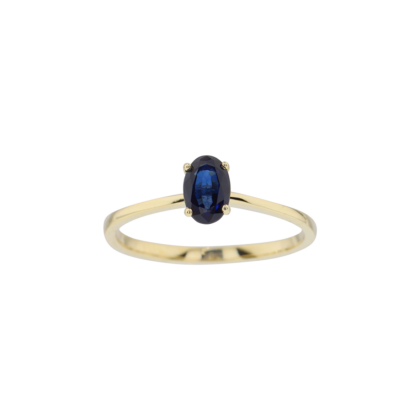 Elegantní prsten s oválným safírem
