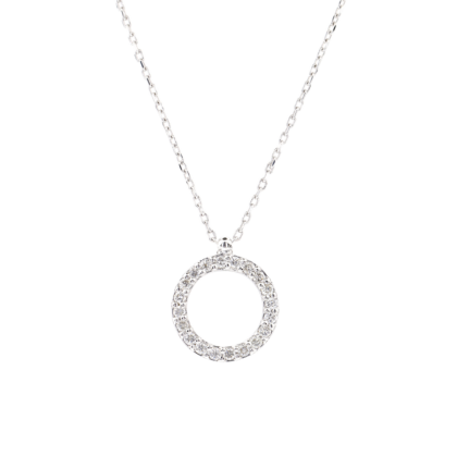 Elegantní náhrdelník kulatého tvaru zdobený jemnými brilianty