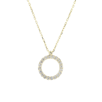 Elegantní náhrdelník kulatého tvaru zdobený jemnými brilianty