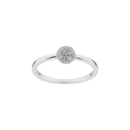 Decentní prsten zdobený jemnými  vsazenými brilianty