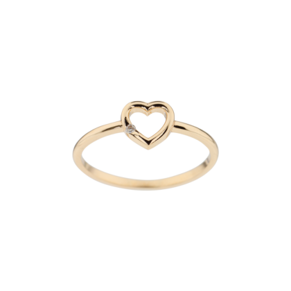 Jemný prsten s briliantem ve tvaru srdce