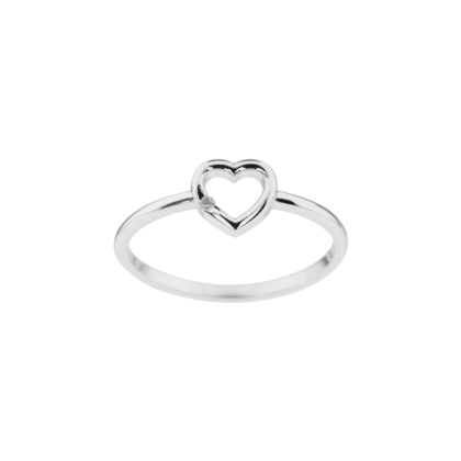 Jemný prsten s briliantem ve tvaru srdce