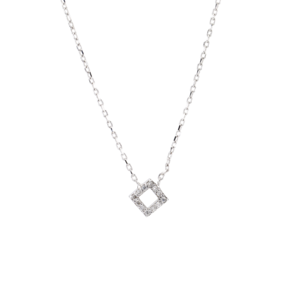 Elegantní náhrdelník hranatého tvaru zdobený jemnými brilianty