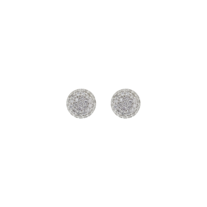 Elegantní náušnice kulatého tvaru zdobené jemnými brilianty