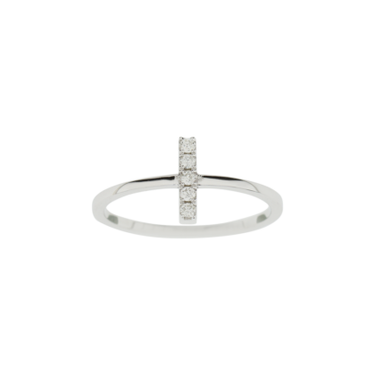 Jemný minimalistický prsten ve tvaru pruhu s brilianty