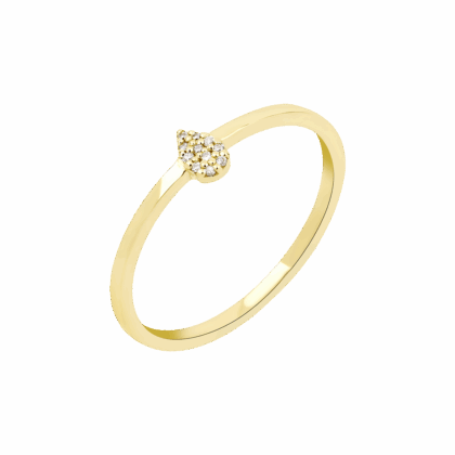 Nadčasový prsten kapka zdobený jemnými brilianty