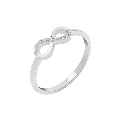 Nadčasový prsten nekonečno zdobený jemnými brilianty