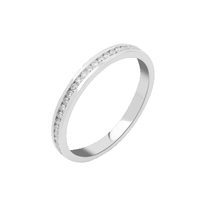 Nadčasový Eternity prsten zdobený jemnými brilianty do půlky prstene