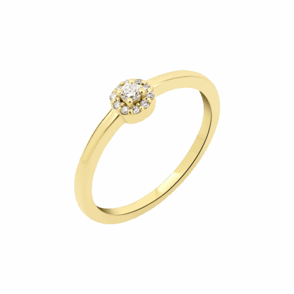 Elegantní prsten kulatého tvaru zdobený brilianty