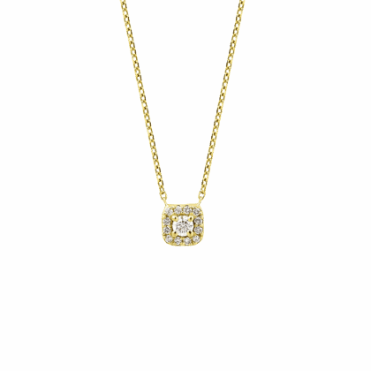 Decentní náhrdelník hranatého tvaru zdobený brilianty