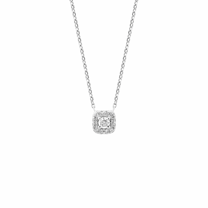 Decentní náhrdelník hranatého tvaru zdobený brilianty