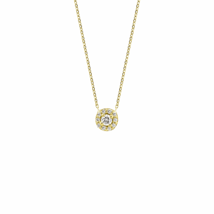 Elegantní náhrdelník kulatého tvaru posázený jemnými brilianty