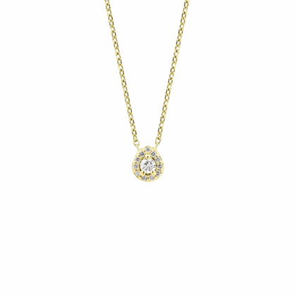 Elegantní náhrdelník ve tvaru kapky s brilianty