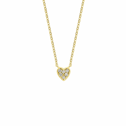 Decentní náhrdelník se srdcem posazený jemnými brilianty