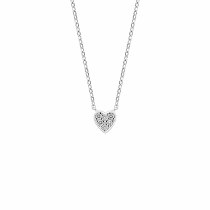 Decentní náhrdelník se srdcem posazený jemnými brilianty