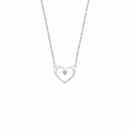 Jemný náhrdelník ve tvaru srdce s briliantem