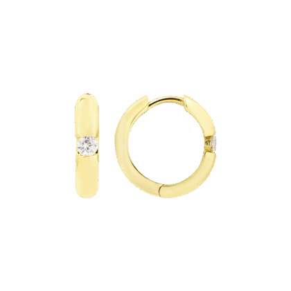 Elegantní hladké náušnice s brilianty