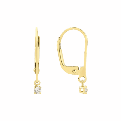 Decentní náušnice s jemným visacím briliantem