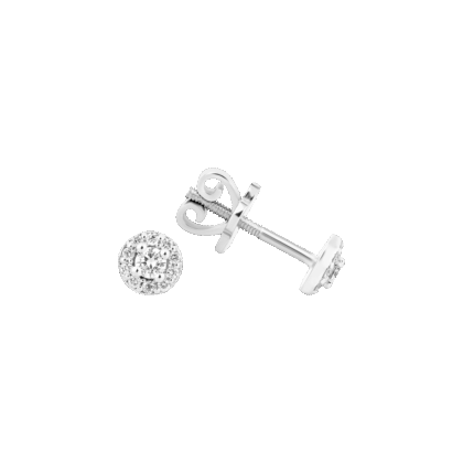 Elegantní náušnice kulatého tvaru zdobené jemnými brilianty