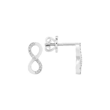 Jemné náušnice nekonečno zdobené jemnými brilianty