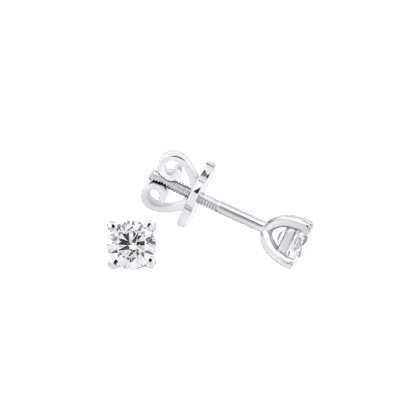 Decentní solitérní náušnice s briliantem na čtyři krapny