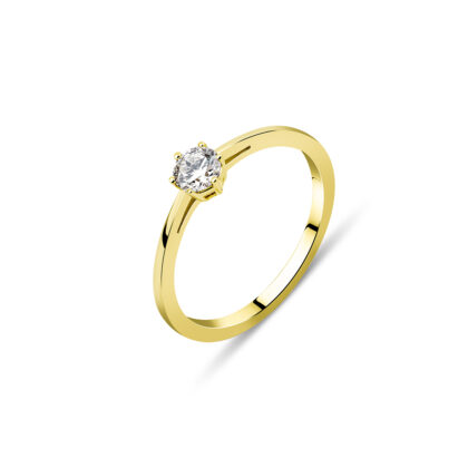 Elegantní zásnubní prsten s kulatým briliantem 0,30ct