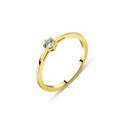 Elegantní zásnubní prsten s kulatým briliantem 0,15ct