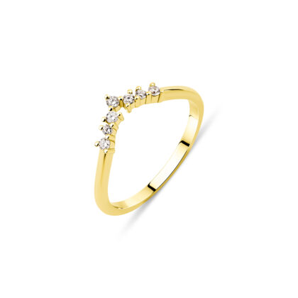 Minimalistický prsten do špičky zdobený jemnými brilianty