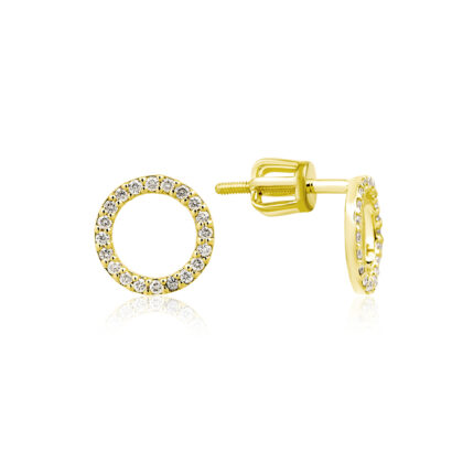 Minimalistické náušnice kolečko posázené jemnými brilianty