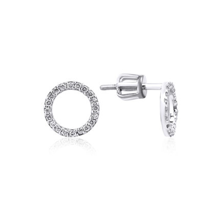 Minimalistické náušnice kolečko posázené jemnými brilianty