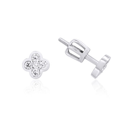 Minimalistické náušnice kytička posázené jemnými brilianty