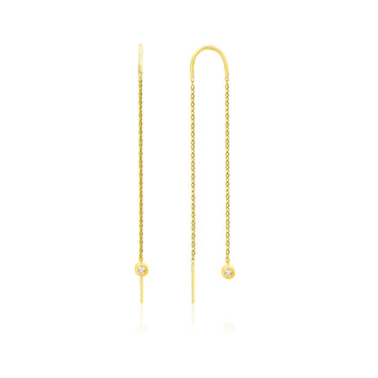 Minimalistické řetízkové náušnice s jedním soliterním kamenem