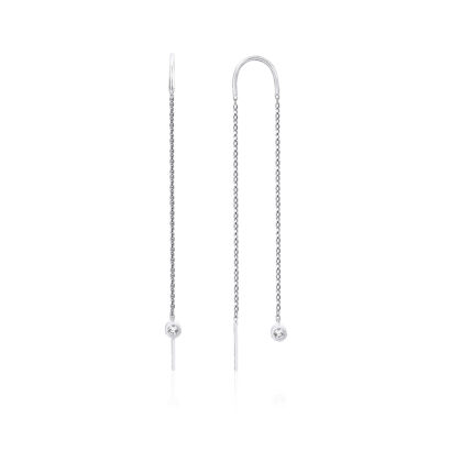 Minimalistické řetízkové náušnice  s jedním soliterním kamenem