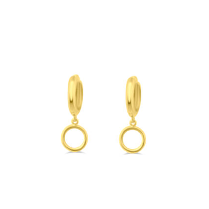 Zlaté minimalistické náušnice s visacím kruhem