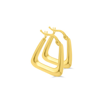 Moderní zlaté náušnice trojuhelníkové kruhy